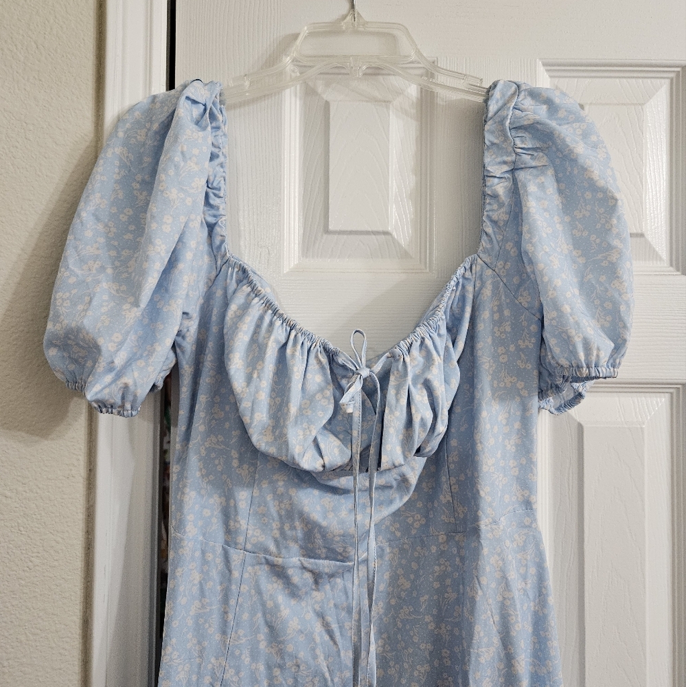 Blue And White Floral Cottage Core Dress - Picture 3 of 12